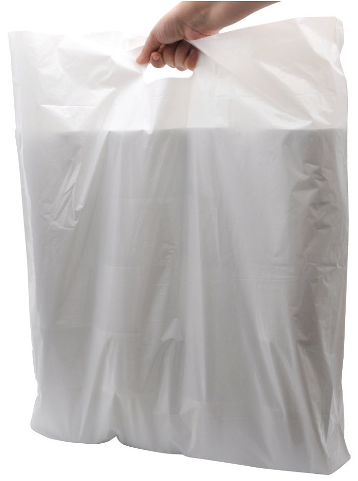 taška PE průhmat 45x55+5 bílá