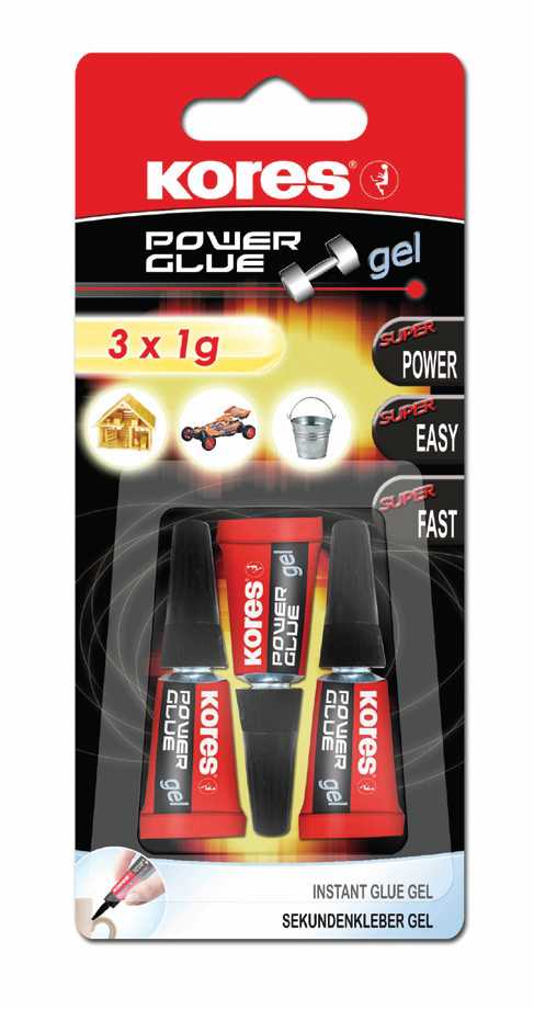 vteřinové lepidlo Kores 3x1g 26342.02